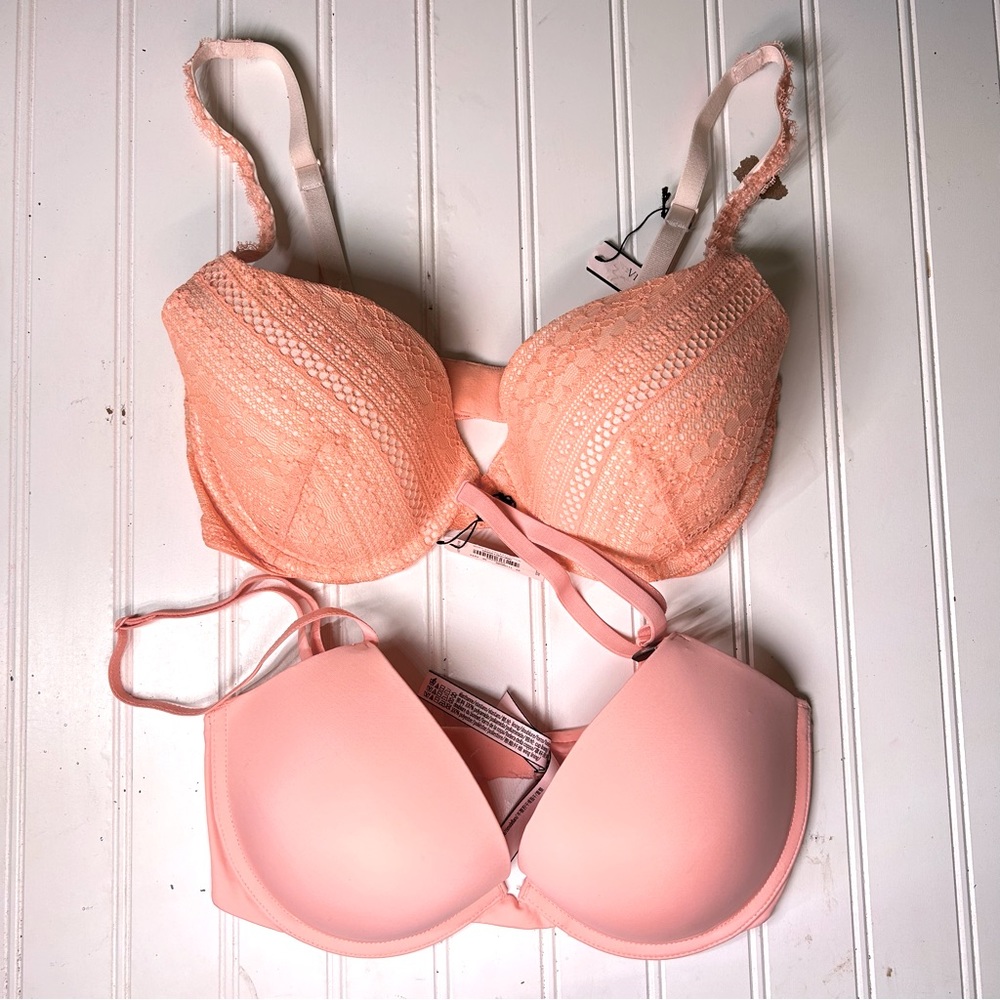 Victoria’s Secret 32DD  2 piece Bra Bundle. different styles. Push-up. Peach